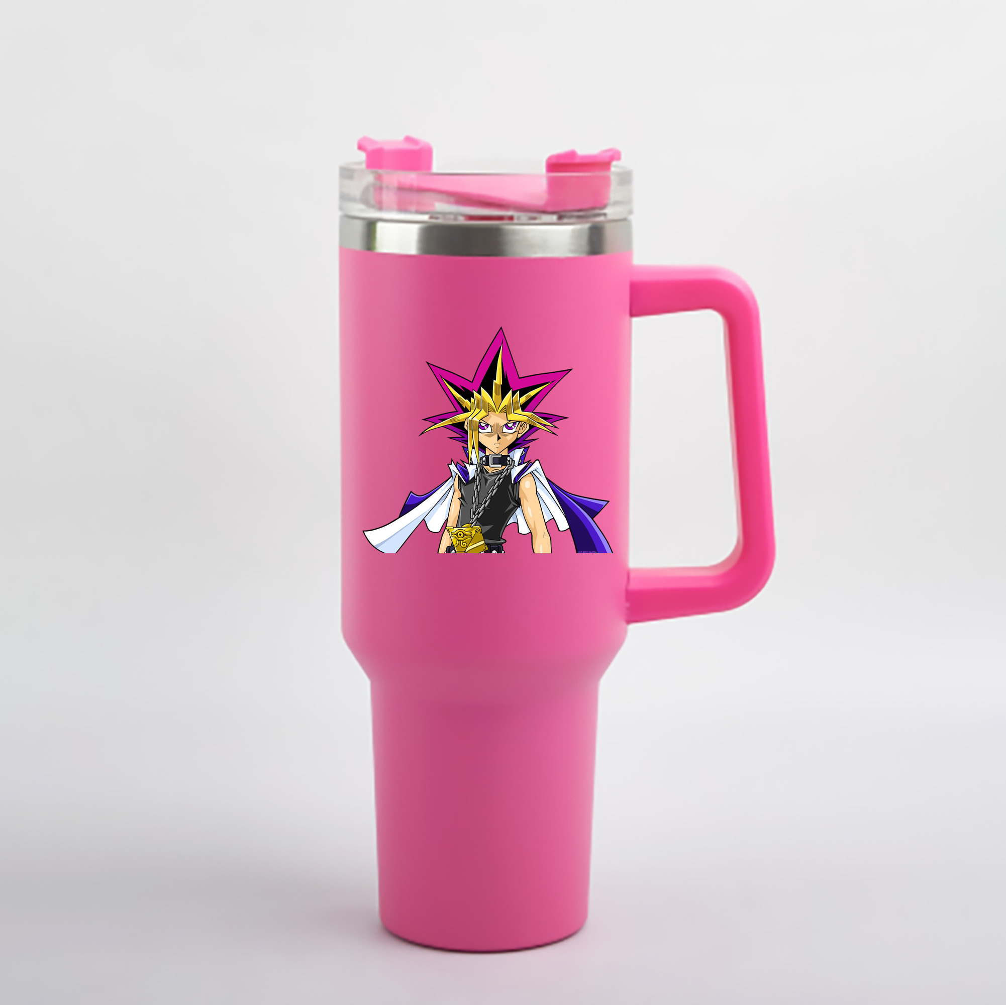 （画像用） 遊☆戯☆王 Yu-Gi-Oh! 1200mL車用タンブラー - クリスタルステッカー（プラスチックストロー付き）
